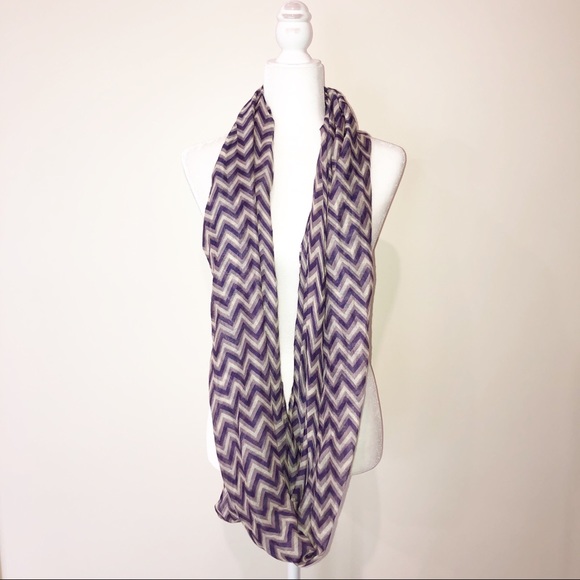 Fall Purple Chevron Print Infinity Scarf - Picture 2 of 2